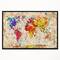 Designart - Vintage World Map Watercolor - Map Framed Canvas Art Print